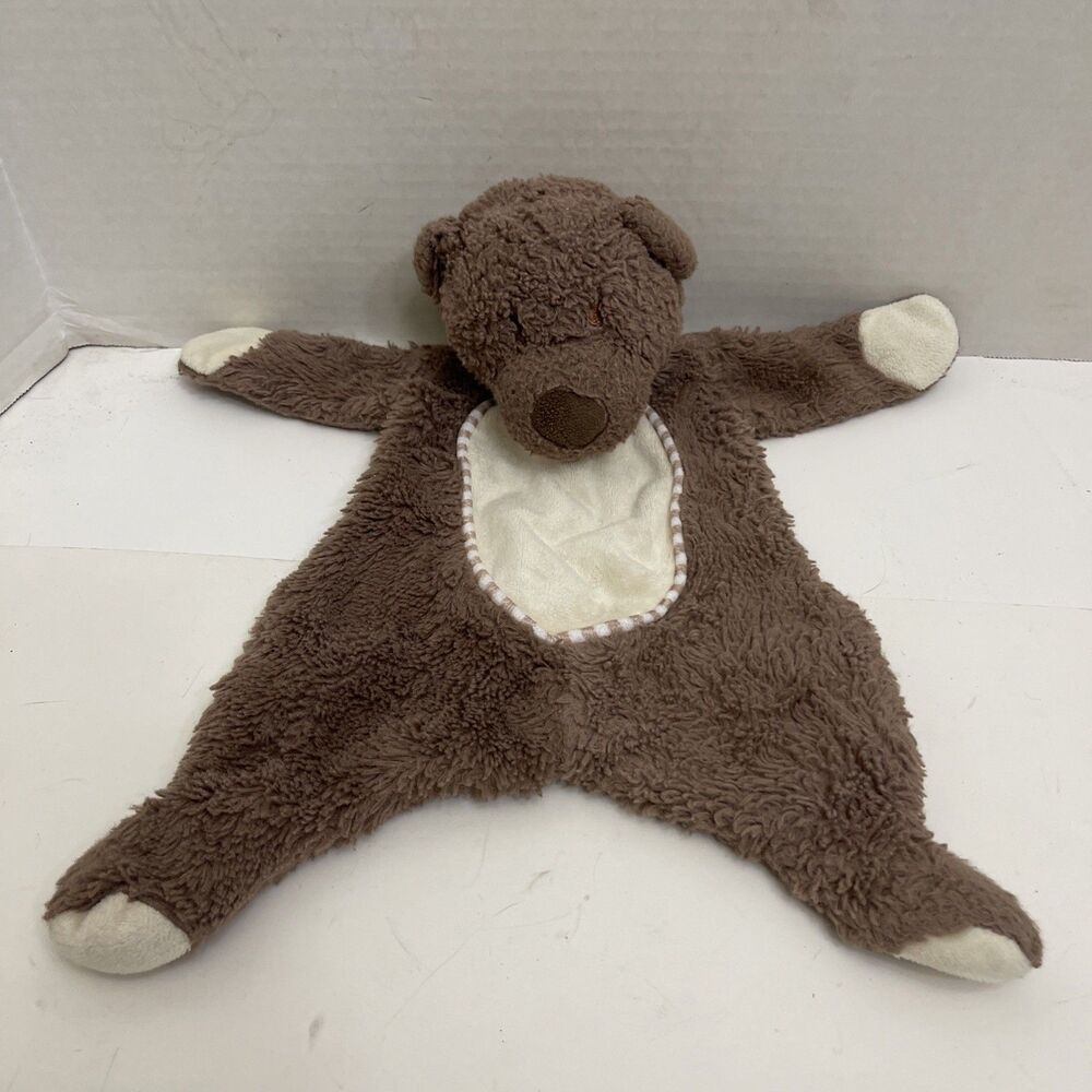 14" Kellytoy Chocolate Brown Bear Lovey Rattle Plush Security Blanket